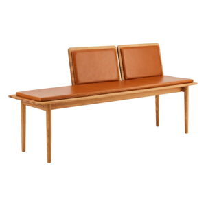Koňakovo hnedá kožená lavica Elba - Hammel Furniture