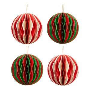 Papierové vianočné ozdoby v súprave 4 ks Honeycomb Balls – Sass & Belle