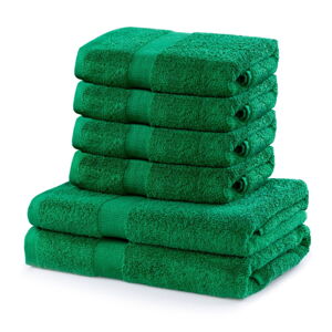 Set 2 zelených osušiek a 4 uterákov DecoKing Marina