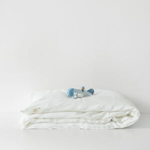 Detské biele ľanové obliečky Linen Tales Nature, 140 x 200 cm