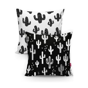 Sada 2 obliečok na vankúše Minimalist Cushion Covers BW Cactuses, 45 x 45 cm