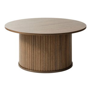 Hnedý okrúhly konferenčný stolík v dekore duba ø 90 cm Nola – Unique Furniture