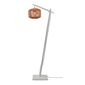 Stojacia lampa s ratanovým tienidlom v bielo-prírodnej farbe (výška 150 cm) Tanami – Good&Mojo