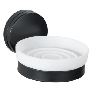 Čierno-biela nástenná nádobka na mydlo Wenko Static-Loc® Plus