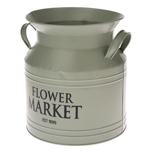 Zelený kovový kvetináč Dakls Flower Market, ø 20 cm