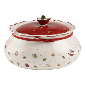 Červeno-biela porcelánová nádoba na potraviny Villeroy & Boch, výška 14,4 cm