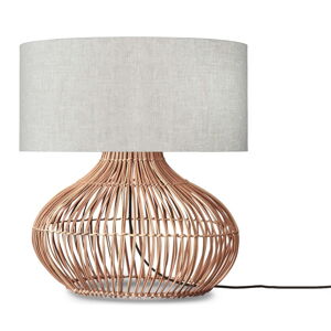 Stolová lampa s textilným tienidlom v krémovo-prírodnej farbe (výška 60 cm) Kalahari – Good&Mojo