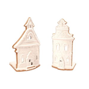 Porcelánové svietniky v súprave 2 ks Gingerbread House - Ego Dekor