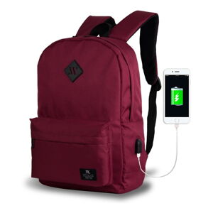 Tmavovínový batoh s USB portom My Valice SPECTA Smart Bag