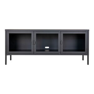 Čierny kovový TV stolík 130x55 cm Brisbane – House Nordic