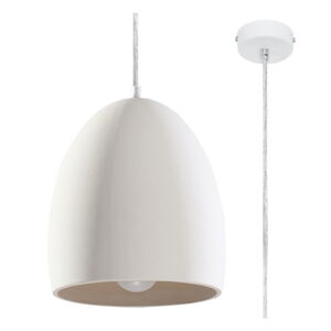 Biele závesné svietidlo s keramickým tienidlom ø 30 cm Fonsie – Nice Lamps