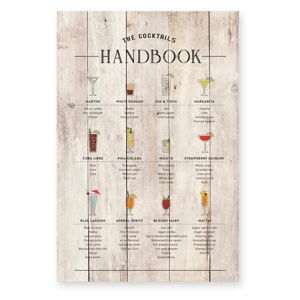 Drevená ceduľa 40x60 cm Cocktails Handbook - Really Nice Things