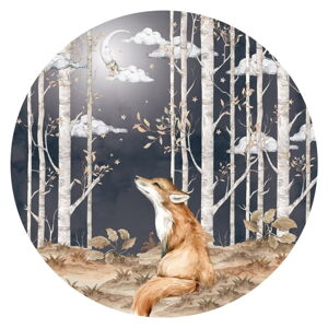 Nástenná detská samolepka Dekornik Fox in a Circle, ø 150 cm