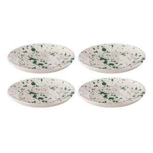 Biele/zelené dezertné kameninové taniere v súprave 4 ks ø 18 cm Carnival – Ladelle
