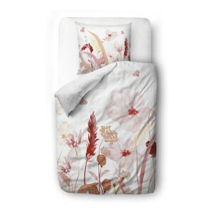 Biele/ružové obliečky na jednolôžko z bavlneného saténu 140x200 cm – Butter Kings