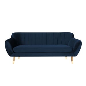 Tmavomodrá zamatová pohovka Mazzini Sofas Benito, 188 cm