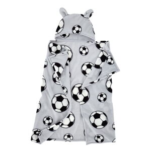 Svetlosivá detská deka z mikroplyšu 90x125 cm Football – Catherine Lansfield