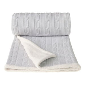 Sivá pletená detská deka s podielom bavlny T-TOMI Winter, 80 x 100 cm