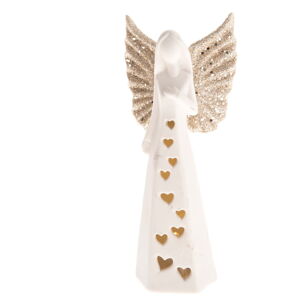 Biely porcelánový anjel Dakls, výška 15,4 cm
