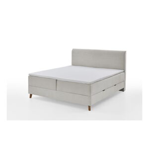 Béžová boxspring posteľ s úložným priestorom 160x200 cm Memphis - Meise Möbel