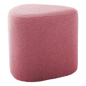 Ružový taburet z textílie buklé Ada – Leitmotiv
