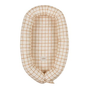 Béžové hniezdočko pre bábätko Camel Check - Malomi Kids