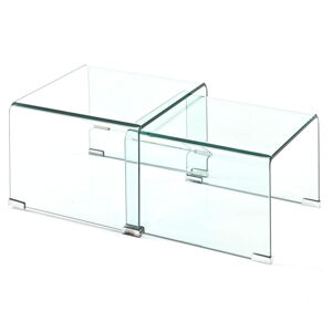 Sklenené konferenčné stolíky v súprave 2 ks 44.5x49 cm Cristal – Tomasucci