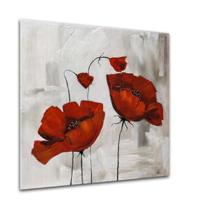 Obraz Styler Glasspik Flower Poppy Bloom, 20 × 20 cm