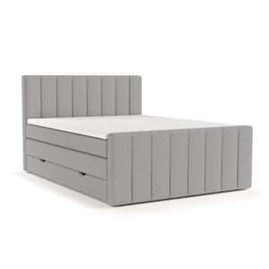 Svetlosivá boxspring posteľ s úložným priestorom 200x200 cm Ruby – Maison de Rêve