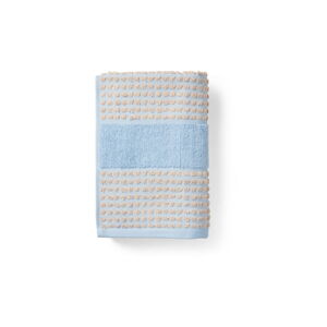 Svetlo modro-béžový uterák z bio bavlny 50x100 cm Check - JUNA