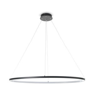 Čierne závesné svietidlo Tomasucci Oval Ring, výška 92 cm