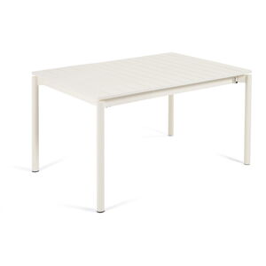 Biely hliníkový záhradný stôl Kave Home Zaltana, 140 x 90 cm