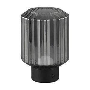 Čierna/sivá LED stolová lampa so stmievačom so skleneným tienidlom (výška  19,5 cm) Lord – Trio